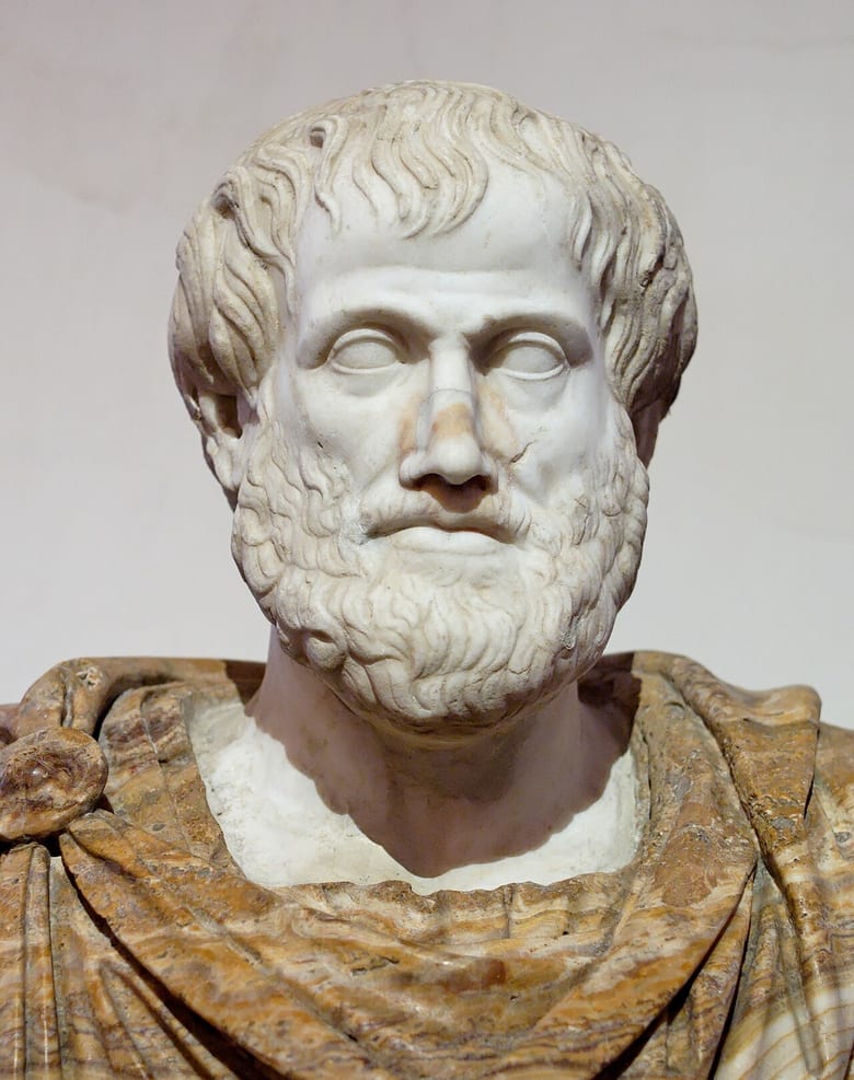 Portrait sculpture of Aristotle (Roman copy after a Greek original by Lysippos)