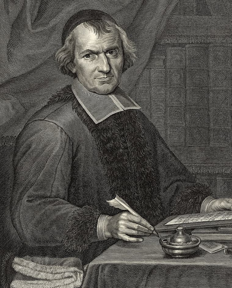 Portrait engraving of Antoine Arnauld by Pierre Drevet, after Jean-Baptiste de Champaigne