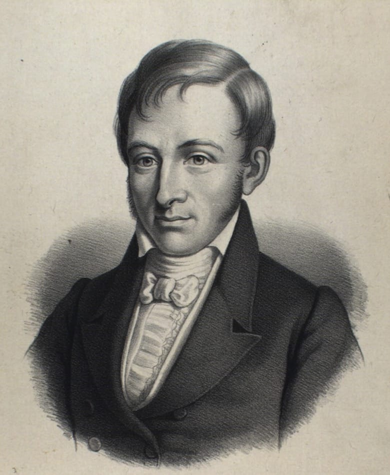 Portrait of Rasmus Rask, lithograph by Emil Bærentzen